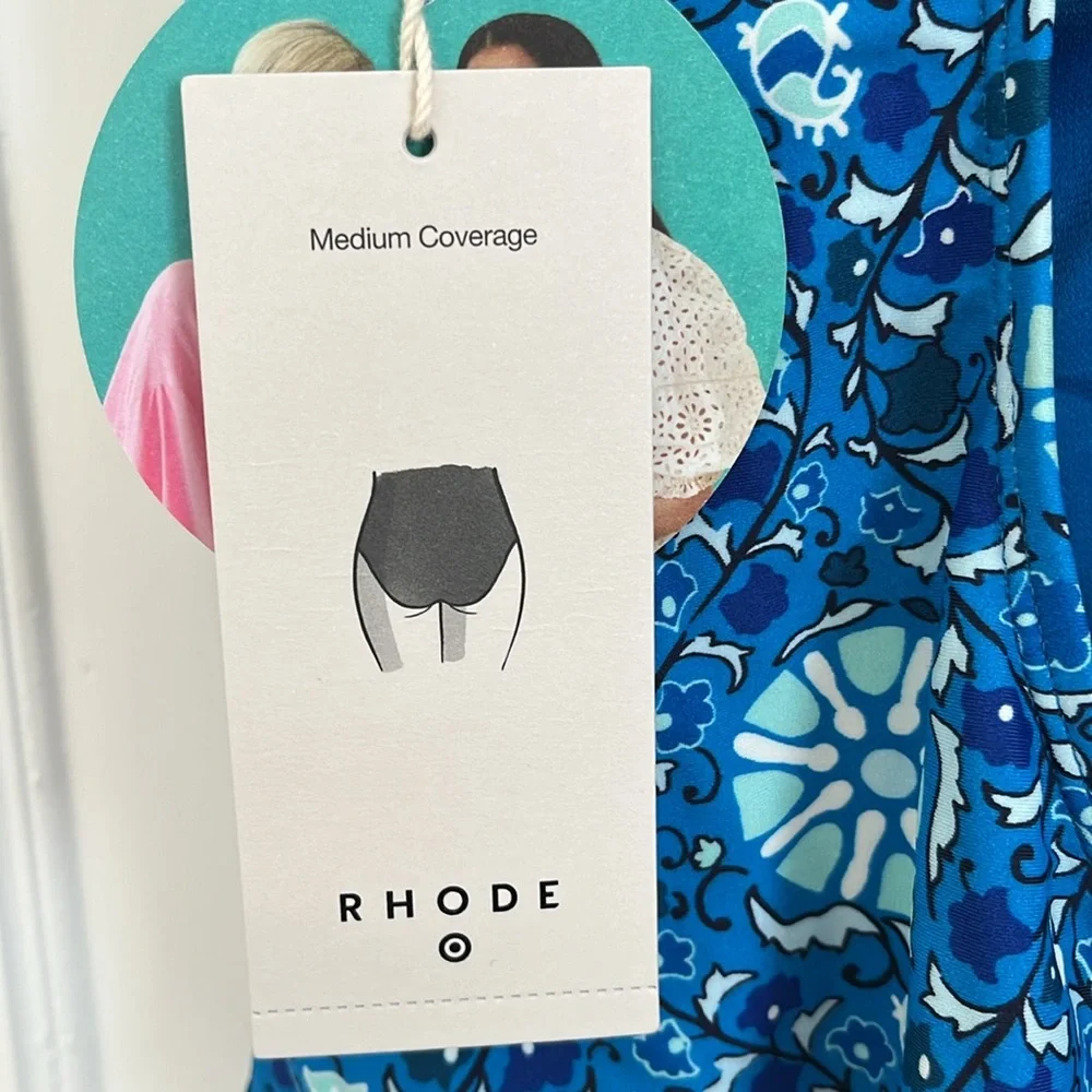 Rhode for Target blue zinnia floral print swimsuit